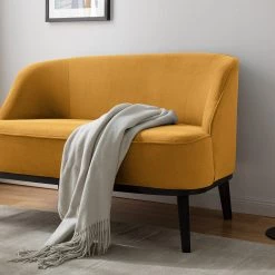 Ridgevalley Canapé Voiteur (2-3 places) - Microfibre Sela: Jaune maïs - Hêtre foncé -Canapés Soldes Magasin 1000227395 210426 16105500241 DETAILS P000000001000227395