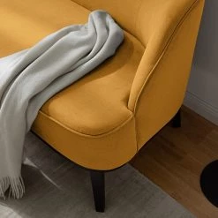 Ridgevalley Canapé Voiteur (2-3 places) - Microfibre Sela: Jaune maïs - Hêtre foncé -Canapés Soldes Magasin 1000227395 210426 16110500243 DETAILS P000000001000227395