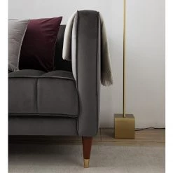 Red Living Canapé Suzy (2-3 places) - Velours Ravi: Gris -Canapés Soldes Magasin 1000227441 210506 10194700189 DETAILS P000000001000227441