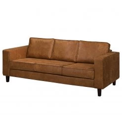 Norrwood Canapé 3 places MAISON - Velours - Tissu composite Xia: Cognac - Sans fonction couchage