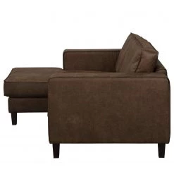 Norrwood Canapé d’angle 1 places MAISON - Tissage à plat - Tissu composite Xia: Marron foncé - Largeur : 150 cm - Méridienne courte à gauche (vue de face) -Canapés Soldes Magasin 1000230443 210205 13462300141 DETAILS P000000001000230443