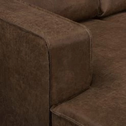 Norrwood Canapé d’angle 1 places MAISON - Tissage à plat - Tissu composite Xia: Marron foncé - Largeur : 150 cm - Méridienne courte à gauche (vue de face) -Canapés Soldes Magasin 1000230443 210205 13463400147 DETAILS P000000001000230443