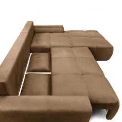 Jack & Alice Canapé d’angle Saint Veep - Velours - Velours Onoli: Beige - Méridienne courte à droite (vue de face) -Canapés Soldes Magasin 1000235662 211007 13010300090 DETAILS P000000001000235662