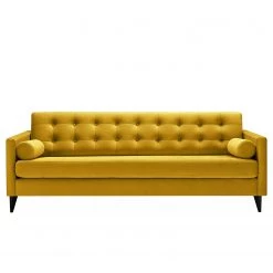 Studio Copenhagen Canapé Powder (3 places) - Velours Houki: Jaune moutarde - Noir