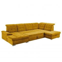 Loftscape Canapé panoramique Montbel - Microfibre - Microfibre Ranu: Jaune moutarde - Méridienne courte à gauche / longue à droite (vue de face) -Canapés Soldes Magasin 1000241660 210127 18103000173 DETAILS P000000001000241660