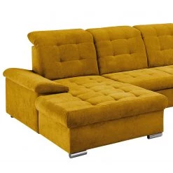 Loftscape Canapé panoramique Montbel - Microfibre - Microfibre Ranu: Jaune moutarde - Méridienne courte à gauche / longue à droite (vue de face) -Canapés Soldes Magasin 1000241660 210127 18103400176 DETAILS P000000001000241660