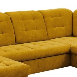 Loftscape Canapé panoramique Montbel - Microfibre - Microfibre Ranu: Jaune moutarde - Méridienne courte à gauche / longue à droite (vue de face) -Canapés Soldes Magasin 1000241660 210127 18103600177 DETAILS P000000001000241660