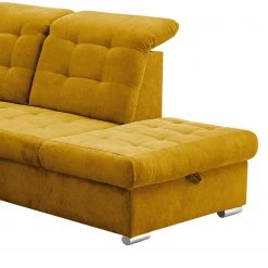 Loftscape Canapé panoramique Montbel - Microfibre - Microfibre Ranu: Jaune moutarde - Méridienne courte à gauche / longue à droite (vue de face) -Canapés Soldes Magasin 1000241660 210127 18103700178 DETAILS P000000001000241660