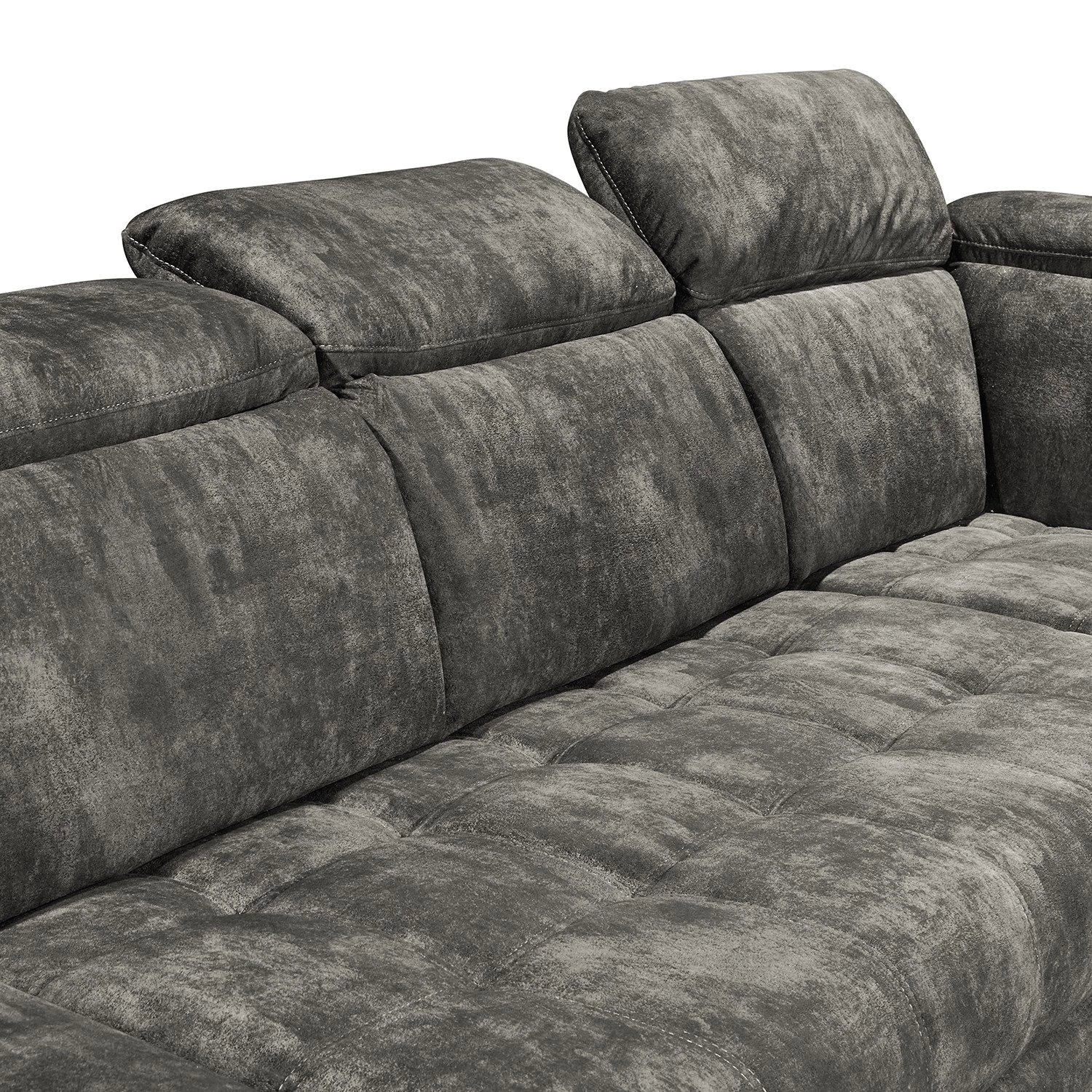 Loftscape Canapé d’angle Groslay - Velours - Velours Insa: Gris - Méridienne longue à droite (vue de face) 9 Loftscape Canapé d’angle Groslay - Velours - Velours Insa: Gris - Méridienne longue à droite (vue de face) – Image 9