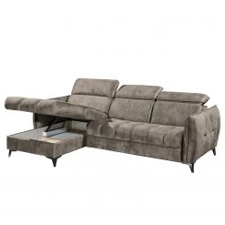 Loftscape Canapé d’angle Grillon - Velours - Velours Insa: Gris minéral -Canapés Soldes Magasin 1000241711 210127 18265300751 DETAILS P000000001000241711