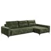 Loftscape Canapé d’angle Venouse - Velours - Velours Insa: Vert mousse - Méridienne courte à droite (vue de face)