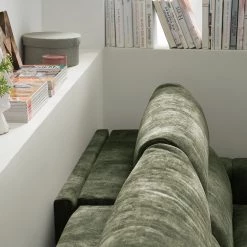 Loftscape Canapé d’angle Venouse - Velours - Velours Insa: Vert mousse - Méridienne courte à droite (vue de face) -Canapés Soldes Magasin 1000241732 210127 18331000985 DETAILS P000000001000241732