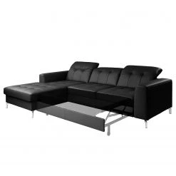 Fredriks Canapé d’angle White Pine - Cuir véritable - Cuir Mabra: Noir - Méridienne courte à gauche (vue de face) -Canapés Soldes Magasin 1000241944 210208 14261200192 DETAILS P000000001000241944