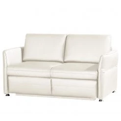 Fredriks Canapé convertible Bielle - Cuir véritable - Cuir Leela: Blanc