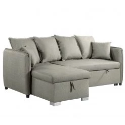 Loftscape Canapé d’angle Lillers - Tissu - Gris lumineux - Méridienne courte à gauche (vue de face) -Canapés Soldes Magasin 1000242710 210929 141229000110 DETAILS P000000001000242710