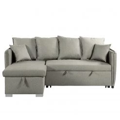 Loftscape Canapé d’angle Lillers - Tissu - Gris lumineux - Méridienne courte à gauche (vue de face) -Canapés Soldes Magasin 1000242710 210929 14122900077 DETAILS P000000001000242710