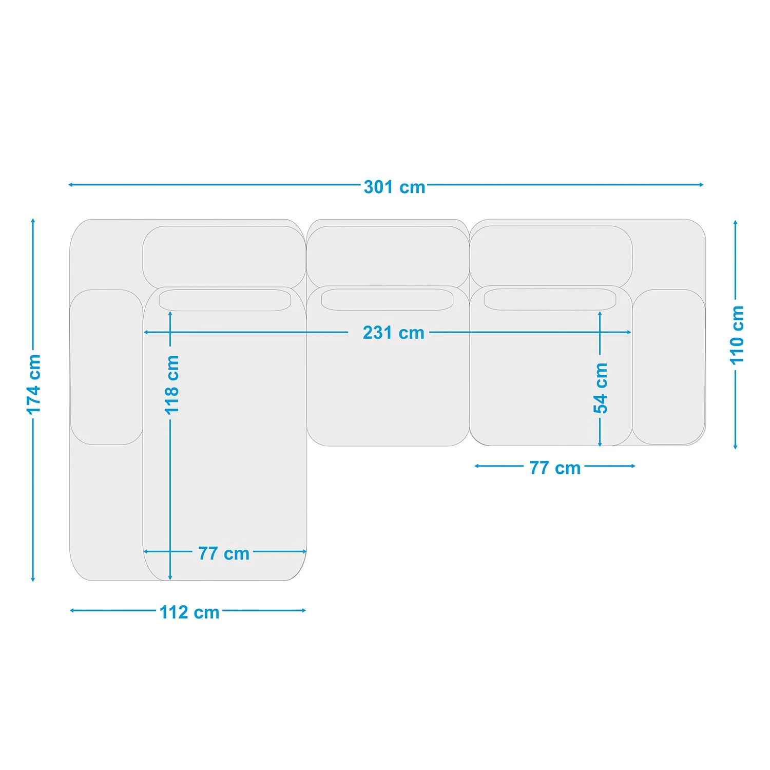 Fredriks Canapé d’angle Lirac - Tissu - Tissu Sogol: Gris - Méridienne courte à droite (vue de face) 18 Fredriks Canapé d’angle Lirac - Tissu - Tissu Sogol: Gris - Méridienne courte à droite (vue de face) – Image 18