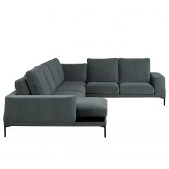 Fredriks Canapé panoramique Grossa - Velours - Velours Vaia: Gris foncé - Méridienne courte à gauche / longue à droite (vue de face) -Canapés Soldes Magasin 1000243322 210330 18224001230 DETAILS P000000001000243322
