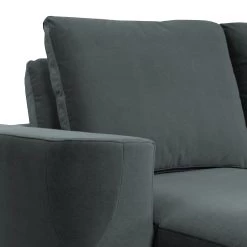 Fredriks Canapé panoramique Grossa - Velours - Velours Vaia: Gris foncé - Méridienne courte à gauche / longue à droite (vue de face) -Canapés Soldes Magasin 1000243322 210330 18224101235 DETAILS P000000001000243322