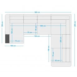 Fredriks Canapé panoramique Grossa - Velours - Velours Vaia: Gris foncé - Méridienne courte à gauche / longue à droite (vue de face) -Canapés Soldes Magasin 1000243322 210330 18224101241 SKETCH DETAILS P000000001000243322 sketch