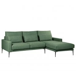 Fredriks Canapé d’angle Garlin - Tissu - Tissu Sogol: Vert - Méridienne courte à droite (vue de face)
