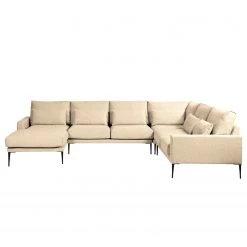 Fredriks Canapé panoramique Garlin - Tissu - Tissu Sogol: Beige - Méridienne courte à gauche / longue à droite (vue de face) -Canapés Soldes Magasin 1000243352 210330 18230201496 DETAILS P000000001000243352