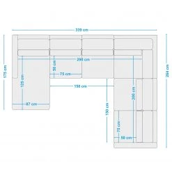 Fredriks Canapé panoramique Garlin - Tissu - Tissu Sogol: Beige - Méridienne courte à gauche / longue à droite (vue de face) -Canapés Soldes Magasin 1000243352 210330 18230201502 SKETCH DETAILS P000000001000243352 sketch