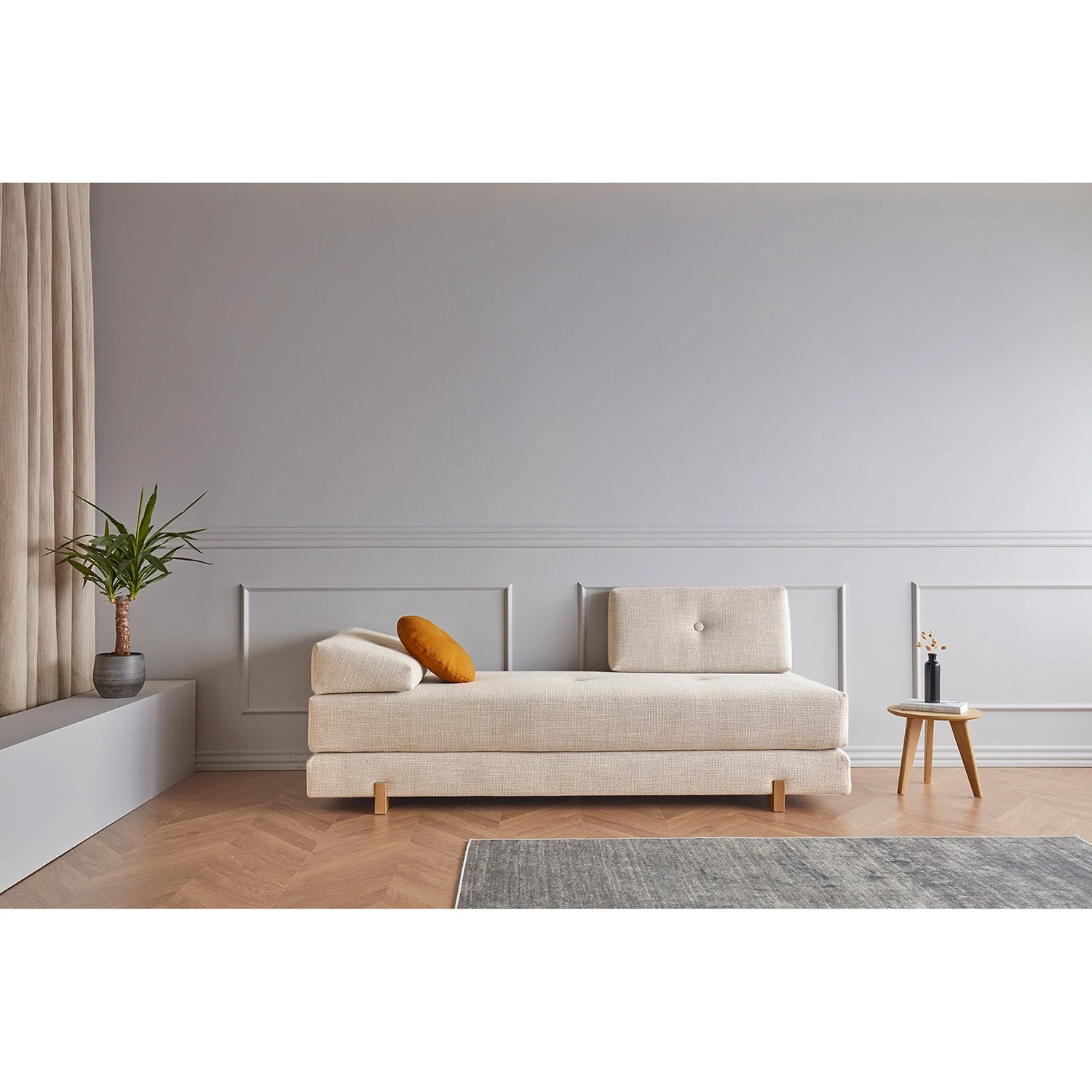 Innovation Möbel Canapé convertible Sigmund - Tissu - Tissu Kenya: Gravel - Chêne clair 2 Innovation Möbel Canapé convertible Sigmund - Tissu - Tissu Kenya: Gravel - Chêne clair – Image 2