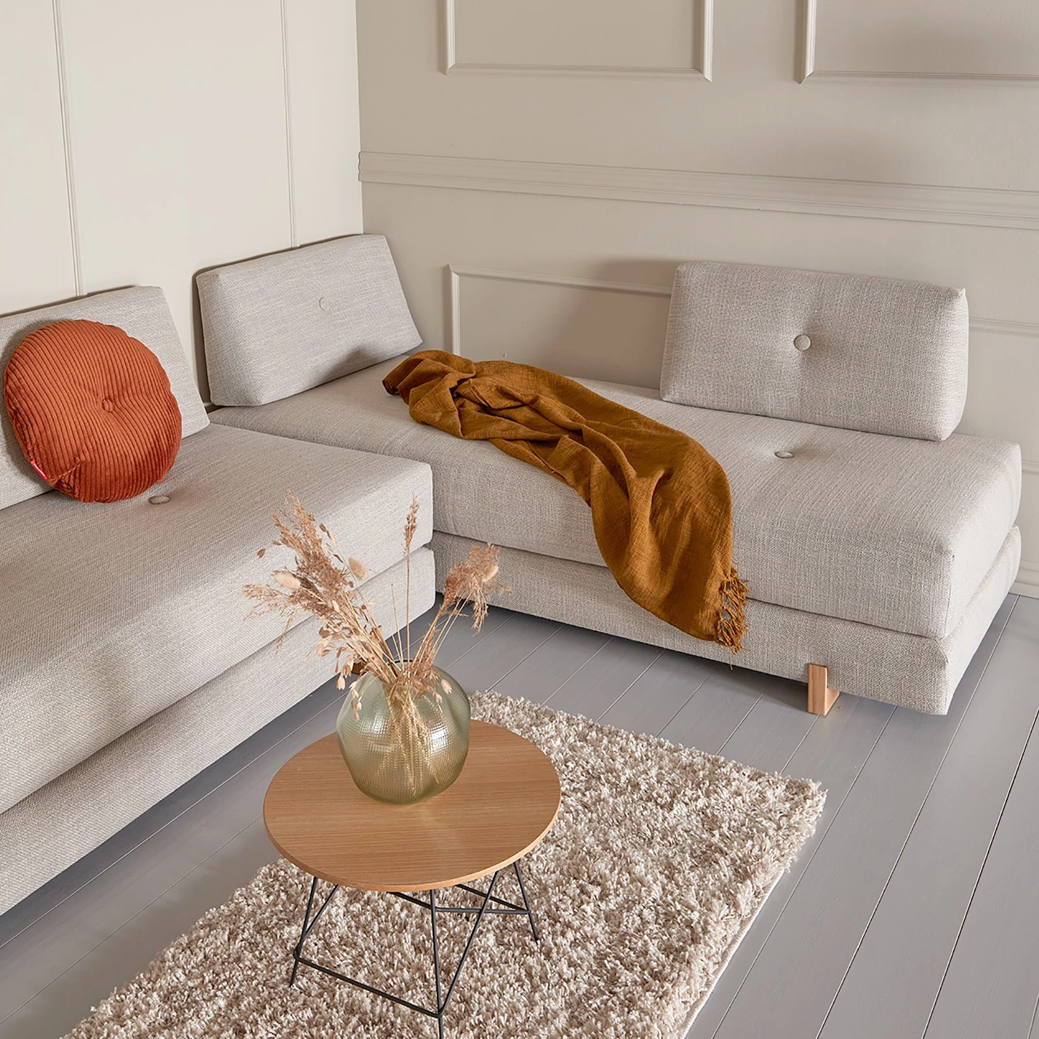 Innovation Möbel Canapé convertible Sigmund - Tissu - Tissu Kenya: Gravel - Chêne clair 7 Innovation Möbel Canapé convertible Sigmund - Tissu - Tissu Kenya: Gravel - Chêne clair – Image 7