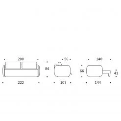 Innovation Möbel Canapé convertible Salla - Tissu Micro Check: Grey -Canapés Soldes Magasin 1000244316 210218 15184800417 SKETCH DETAILS P000000001000244316 sketch