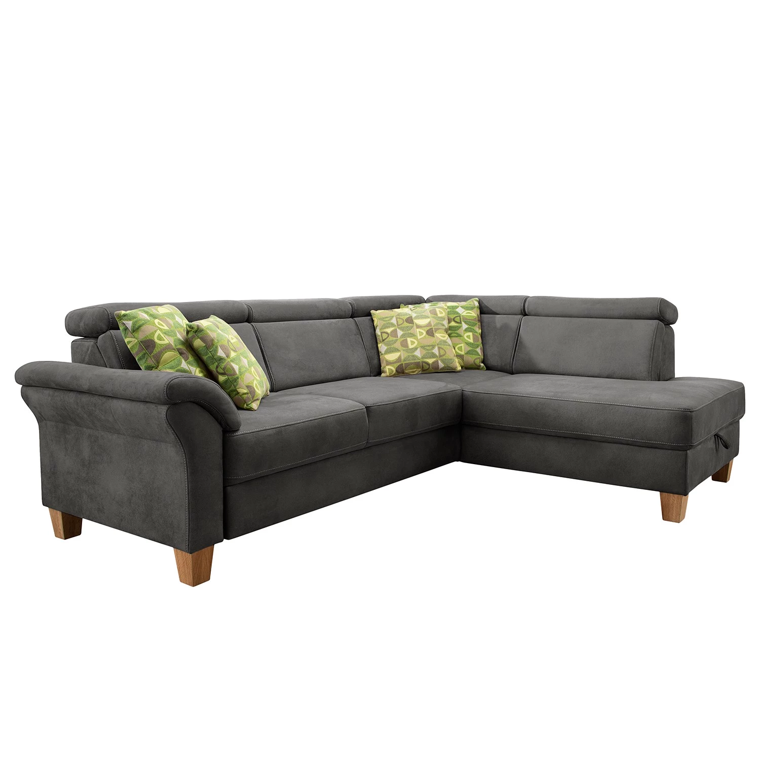 Loftscape Canapé d’angle Vignols - Microfibre - Microfibre Flavie: Gris - Alignement à droite - Sans fonction couchage 1 Loftscape Canapé d’angle Vignols - Microfibre - Microfibre Flavie: Gris - Alignement à droite - Sans fonction couchage