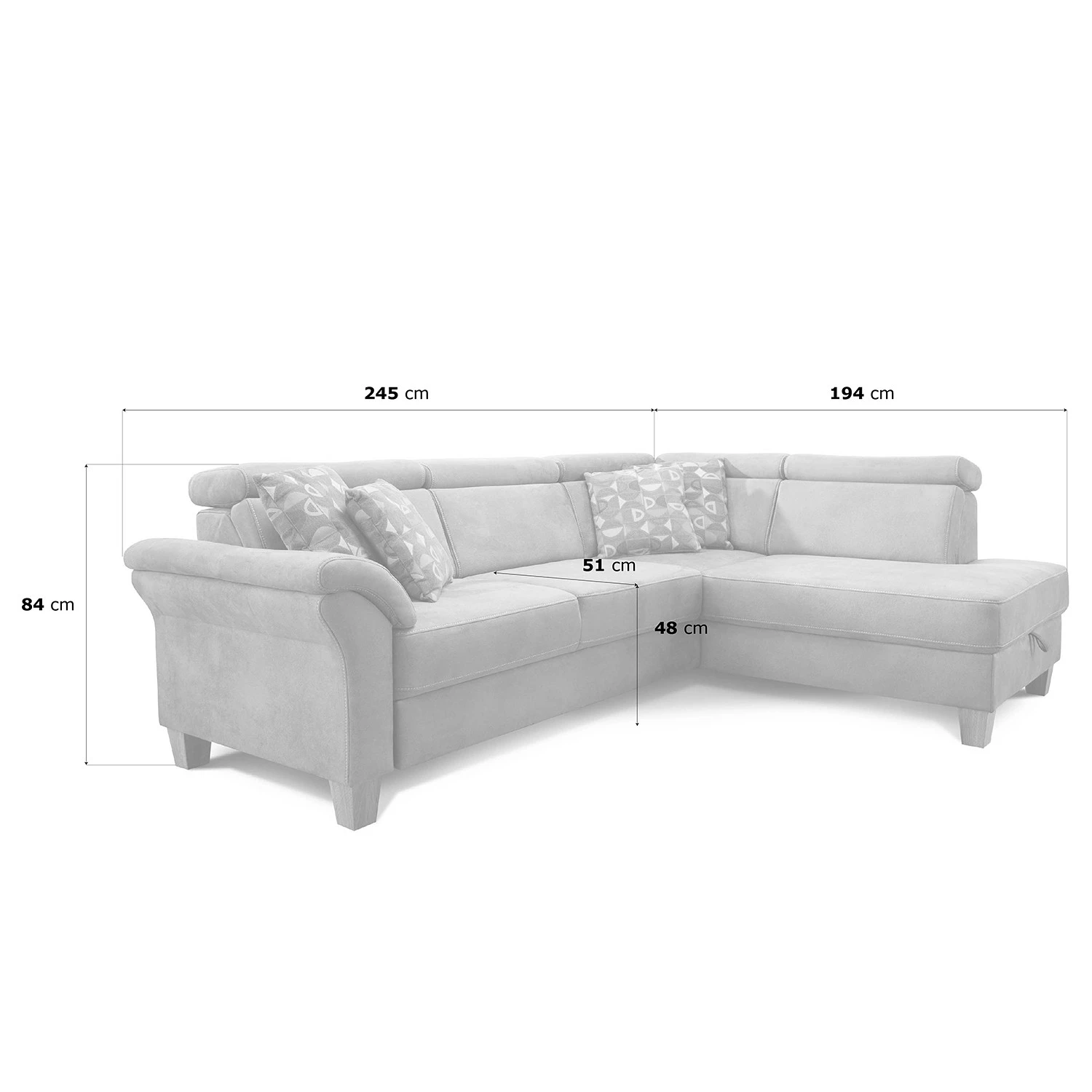 Loftscape Canapé d’angle Vignols - Microfibre - Microfibre Flavie: Gris - Alignement à droite - Sans fonction couchage 10 Loftscape Canapé d’angle Vignols - Microfibre - Microfibre Flavie: Gris - Alignement à droite - Sans fonction couchage – Image 10