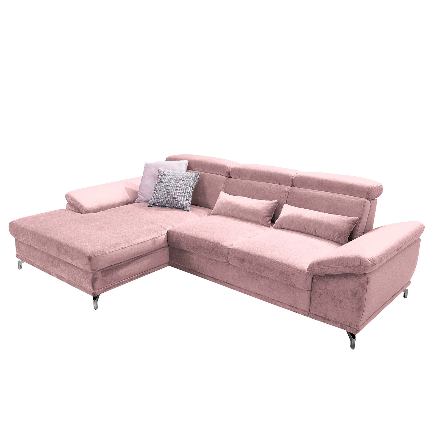 Loftscape Canapé d’angle Tamaris I - Velours côtelé - Velours côtelé Inbal: Mauve - Méridienne courte à gauche (vue de face) - Avec fonction couchage 1 Loftscape Canapé d’angle Tamaris I - Velours côtelé - Velours côtelé Inbal: Mauve - Méridienne courte à gauche (vue de face) - Avec fonction couchage