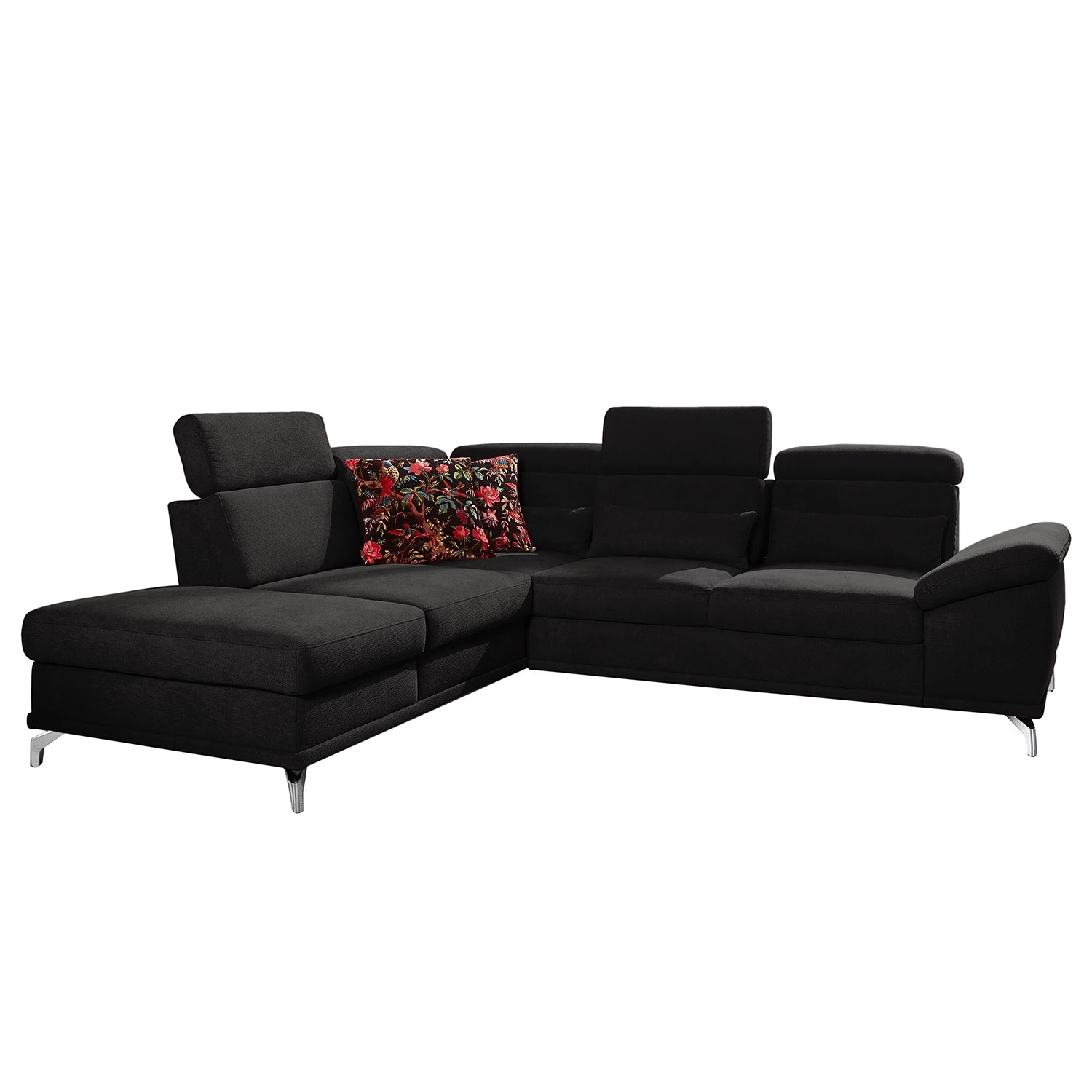 Loftscape Canapé d’angle Tamaris II - Tissu - Tissu Palila: Noir - Angle à gauche (vu de face) - Avec fonction couchage 4 Loftscape Canapé d’angle Tamaris II - Tissu - Tissu Palila: Noir - Angle à gauche (vu de face) - Avec fonction couchage – Image 4