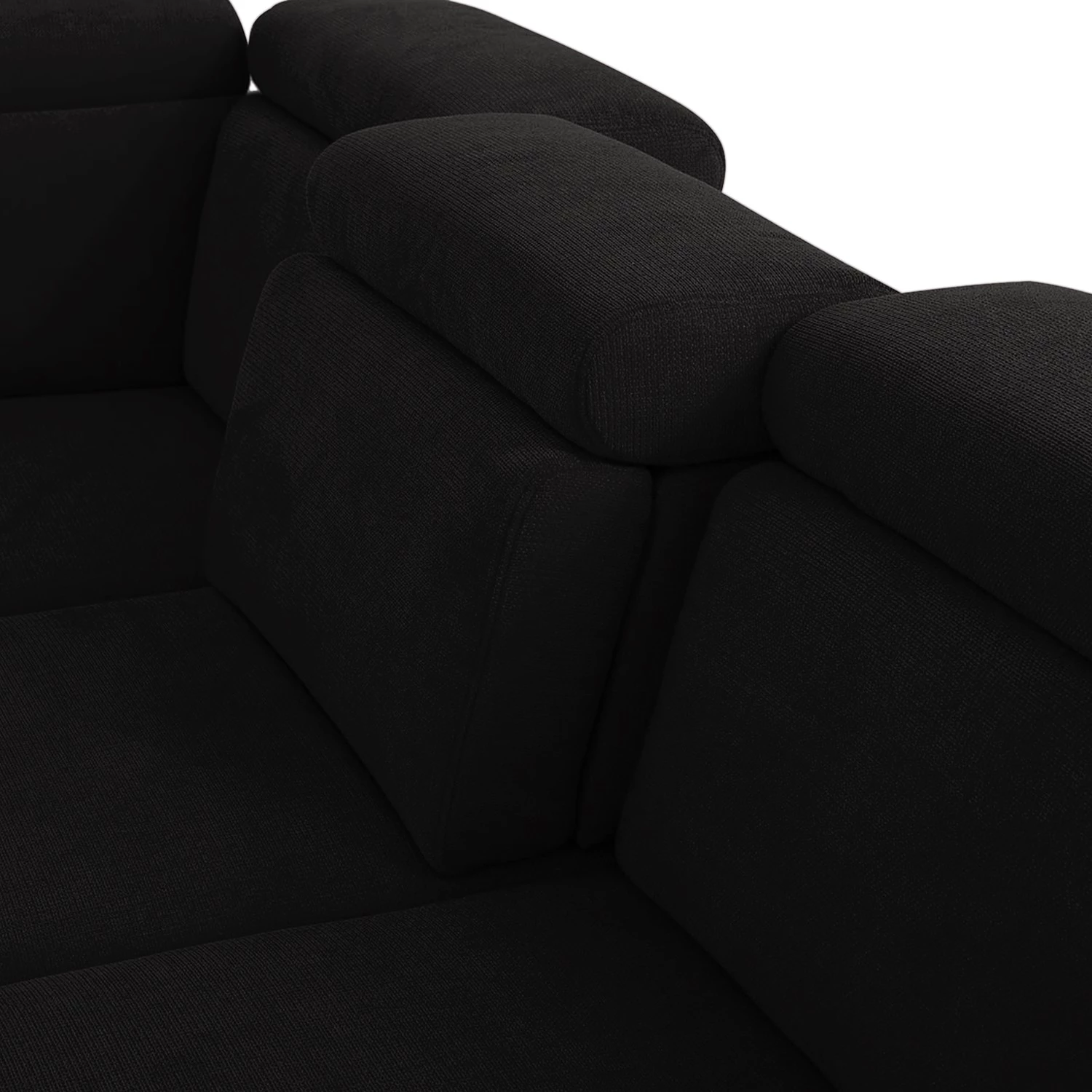 Loftscape Canapé d’angle Tamaris II - Tissu - Tissu Palila: Noir - Angle à gauche (vu de face) - Avec fonction couchage 6 Loftscape Canapé d’angle Tamaris II - Tissu - Tissu Palila: Noir - Angle à gauche (vu de face) - Avec fonction couchage – Image 6