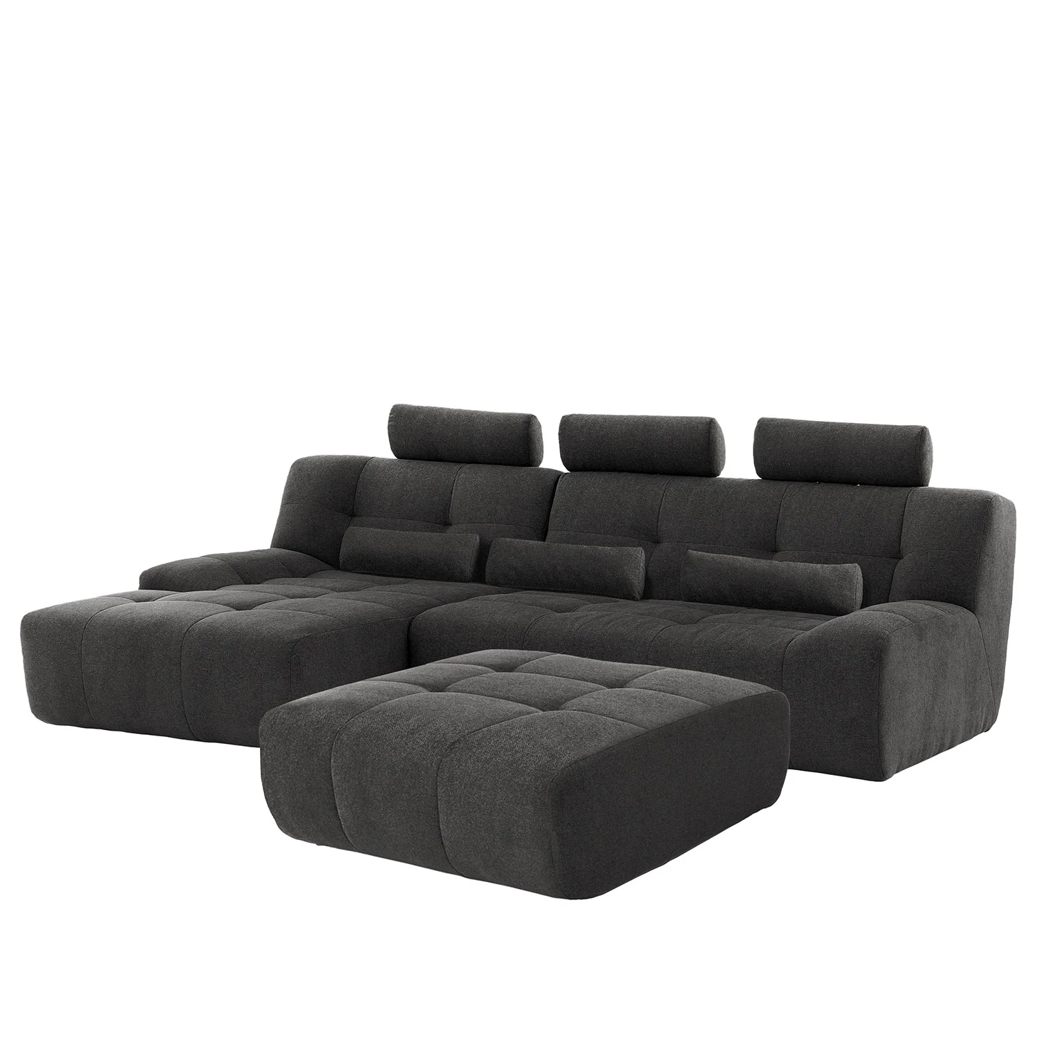 Fredriks Canapé d’angle Valleres - Tissu - Tissu Nila: Noir - Méridienne courte à gauche (vue de face) - Avec repose-pieds 1 Fredriks Canapé d’angle Valleres - Tissu - Tissu Nila: Noir - Méridienne courte à gauche (vue de face) - Avec repose-pieds