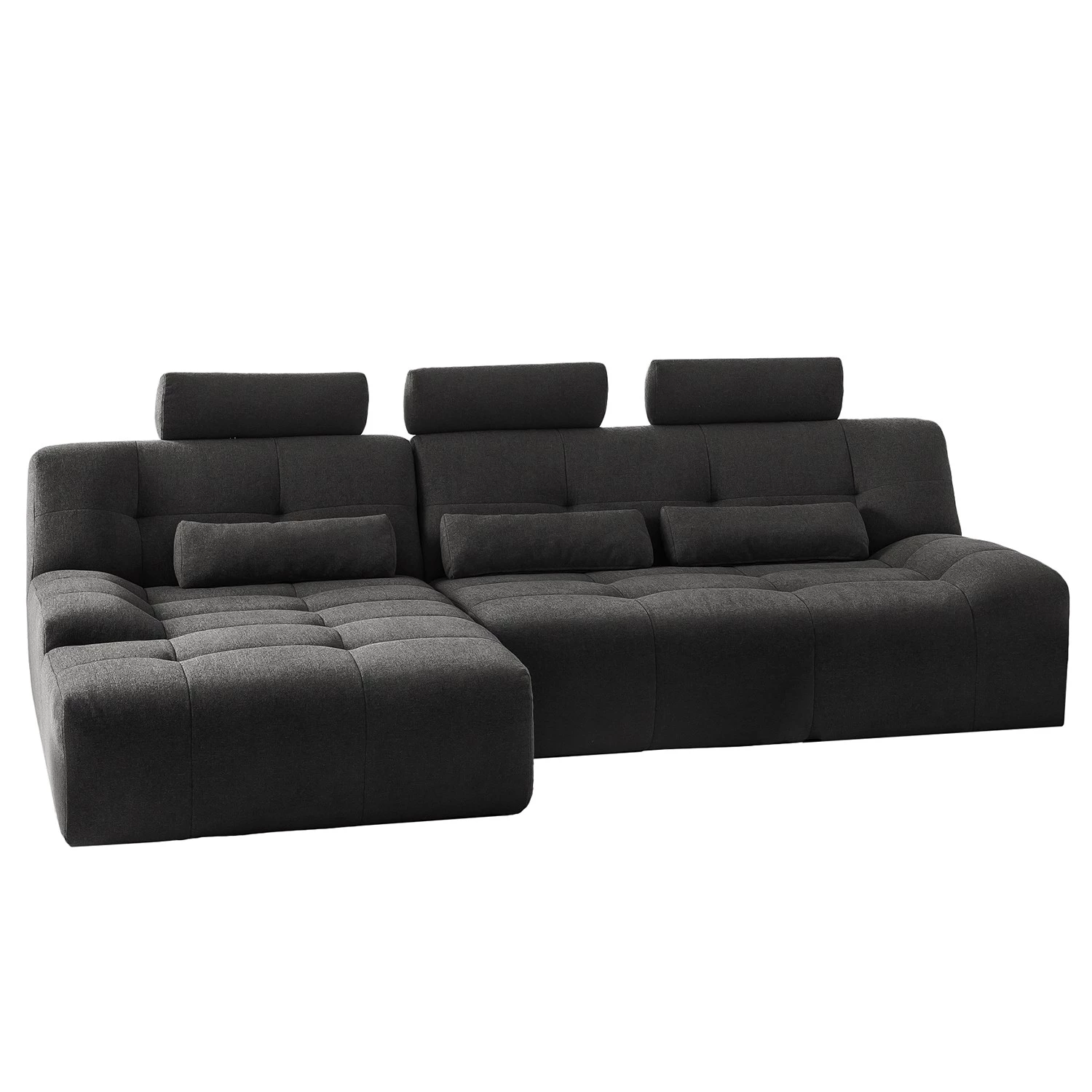 Fredriks Canapé d’angle Valleres - Tissu - Tissu Nila: Noir - Méridienne courte à gauche (vue de face) - Avec repose-pieds 3 Fredriks Canapé d’angle Valleres - Tissu - Tissu Nila: Noir - Méridienne courte à gauche (vue de face) - Avec repose-pieds – Image 3