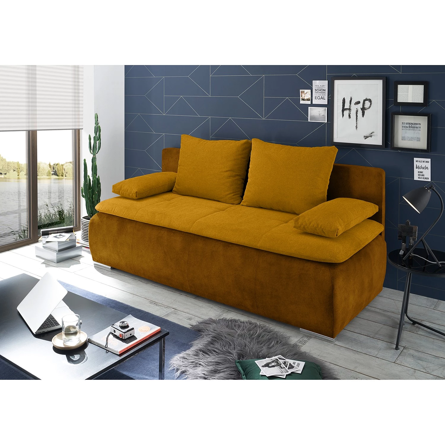 Loftscape Clic-clac Hostens - Tissu / Microfibre - Microfibre Salvo: Ocre 2 Loftscape Clic-clac Hostens - Tissu / Microfibre - Microfibre Salvo: Ocre – Image 2