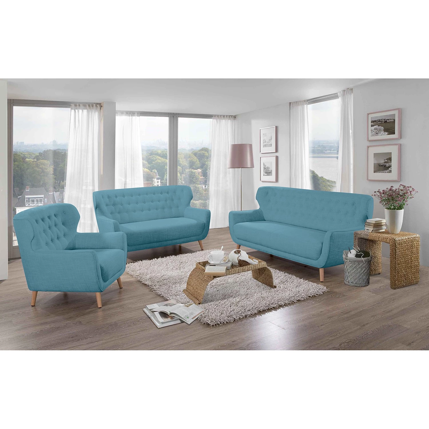 Ridgevalley Canapé Mansac (2 places) - Tissage à plat - Tissu Gila: Bleu marine 2 Ridgevalley Canapé Mansac (2 places) - Tissage à plat - Tissu Gila: Bleu marine – Image 2