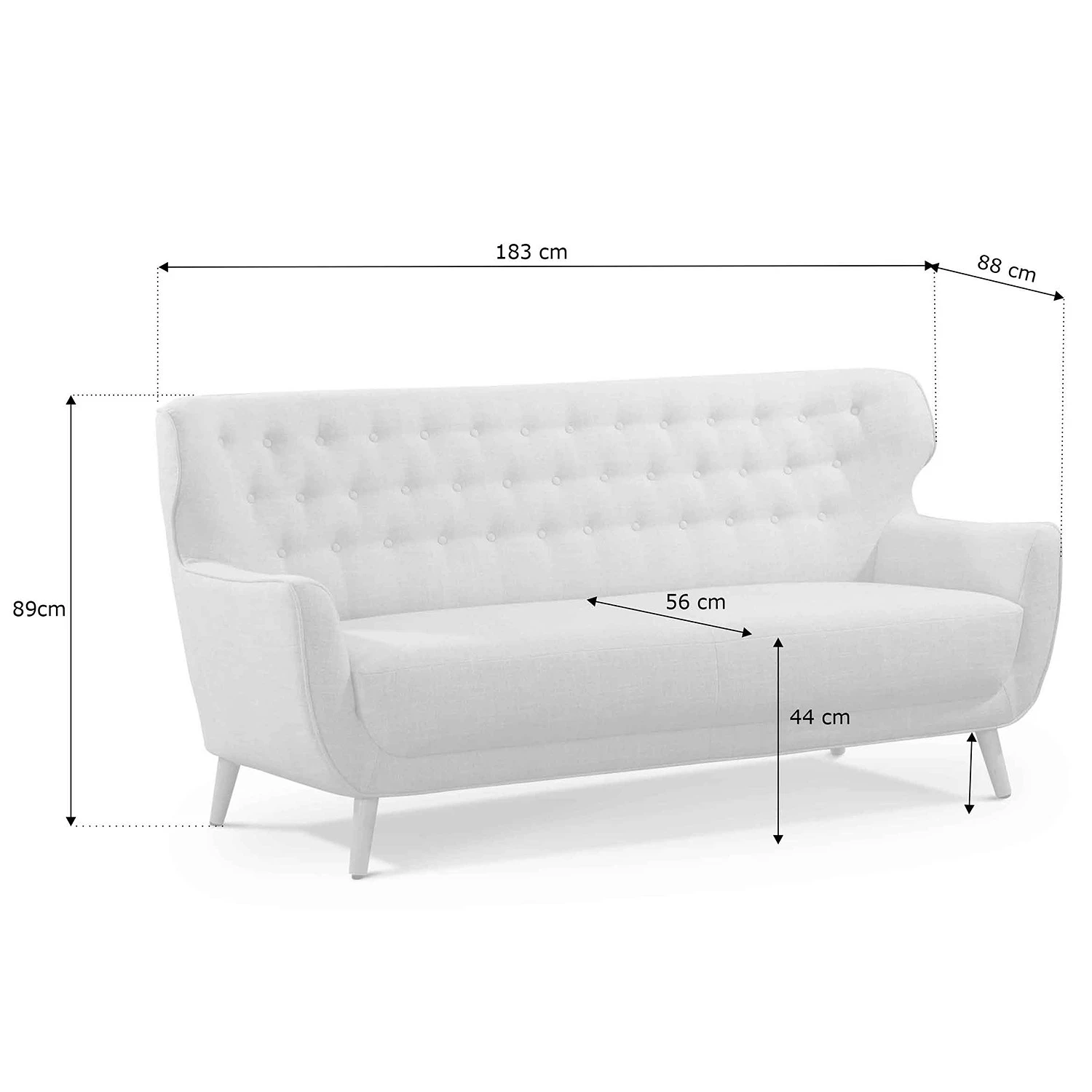 Ridgevalley Canapé Mansac (3 places) - Tissage à plat - Tissu Gila: Anthracite 6 Ridgevalley Canapé Mansac (3 places) - Tissage à plat - Tissu Gila: Anthracite – Image 6