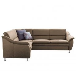 Loftscape Canapé d’angle Guillon - Microfibre - Microfibre Taeko: Marron foncé - Alignement à droite - Avec fonction couchage -Canapés Soldes Magasin 1000253808 210602 13440900104 DETAILS P000000001000253808