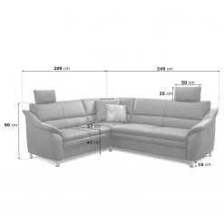 Loftscape Canapé d’angle Guillon - Microfibre - Microfibre Taeko: Marron foncé - Alignement à droite - Avec fonction couchage -Canapés Soldes Magasin 1000253808 210602 13440900110 SKETCH DETAILS P000000001000253808 sketch