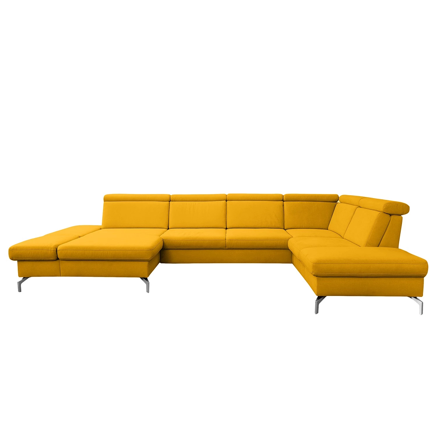 Loftscape Canapé panoramique Ordizan - Tissage à plat - Tissu Olea: Jaune moutarde - Méridienne courte à gauche / longue à droite (vue de face) 3 Loftscape Canapé panoramique Ordizan - Tissage à plat - Tissu Olea: Jaune moutarde - Méridienne courte à gauche / longue à droite (vue de face) – Image 3