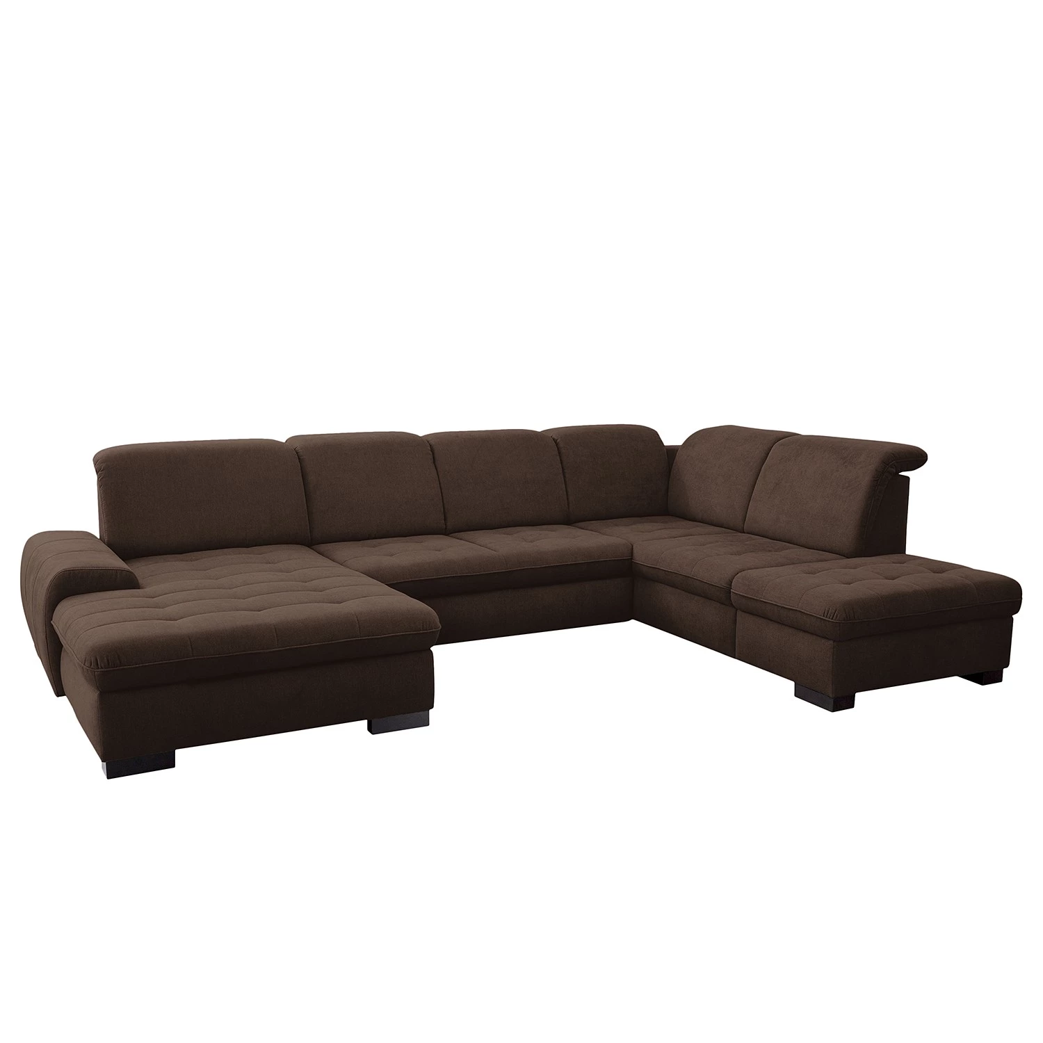 Loftscape Canapé panoramique Boussay - Tissage à plat - Tissu Olea: Espresso - Méridienne courte à gauche / longue à droite (vue de face) - Avec fonction couchage 1 Loftscape Canapé panoramique Boussay - Tissage à plat - Tissu Olea: Espresso - Méridienne courte à gauche / longue à droite (vue de face) - Avec fonction couchage