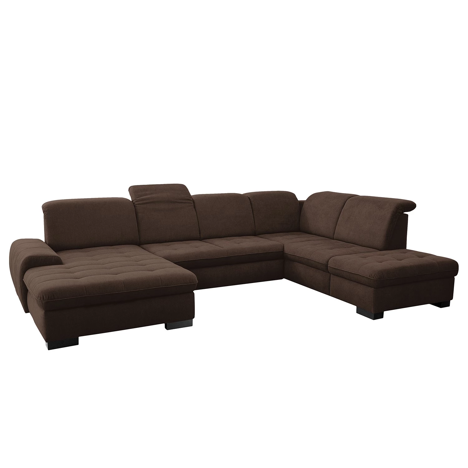 Loftscape Canapé panoramique Boussay - Tissage à plat - Tissu Olea: Espresso - Méridienne courte à gauche / longue à droite (vue de face) - Avec fonction couchage 6 Loftscape Canapé panoramique Boussay - Tissage à plat - Tissu Olea: Espresso - Méridienne courte à gauche / longue à droite (vue de face) - Avec fonction couchage – Image 6