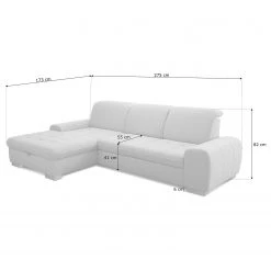 Loftscape Canapé d’angle Boussay - Tissu - Tissu Neli: Gris - Méridienne courte à gauche (vue de face) - Sans fonction couchage -Canapés Soldes Magasin 1000253921 210419 15250001753 SKETCH DETAILS P000000001000253921 sketch