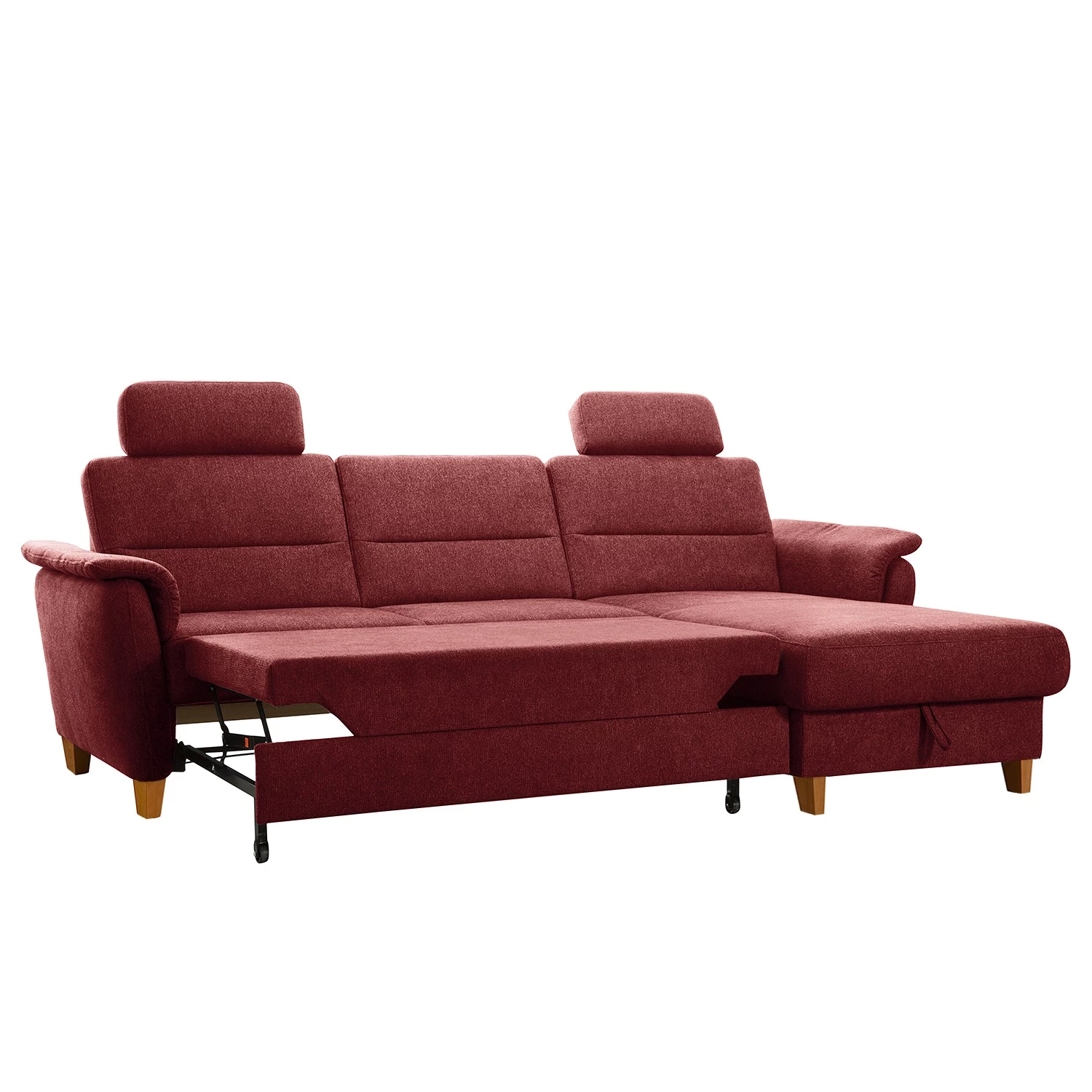 Loftscape Canapé d’angle Baulon I - Tissage à plat - Tissu Ama: Bordeaux - Méridienne courte à droite (vue de face) - Avec fonction couchage 3 Loftscape Canapé d’angle Baulon I - Tissage à plat - Tissu Ama: Bordeaux - Méridienne courte à droite (vue de face) - Avec fonction couchage – Image 3