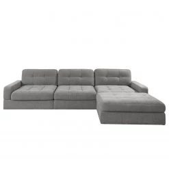 Fredriks Canapé d’angle Montfort - Chenille - Tissu Chenille Alix: Gris - Largeur : 315 cm - Méridienne courte à droite (vue de face) -Canapés Soldes Magasin 1000254257 210426 12325101110 DETAILS P000000001000254257