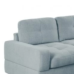 Fredriks Canapé d’angle Montfort - Chenille - Tissu Chenille Alix: Bleu clair - Largeur : 263 cm - Méridienne courte à droite (vue de face) -Canapés Soldes Magasin 1000254271 210426 12331501252 DETAILS P000000001000254271