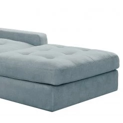 Fredriks Canapé d’angle Montfort - Chenille - Tissu Chenille Alix: Bleu clair - Largeur : 263 cm - Méridienne courte à droite (vue de face) -Canapés Soldes Magasin 1000254271 210426 12331601254 DETAILS P000000001000254271